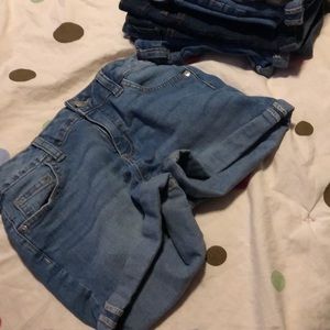 Size12 justice girl shorts light/dark denim & camo